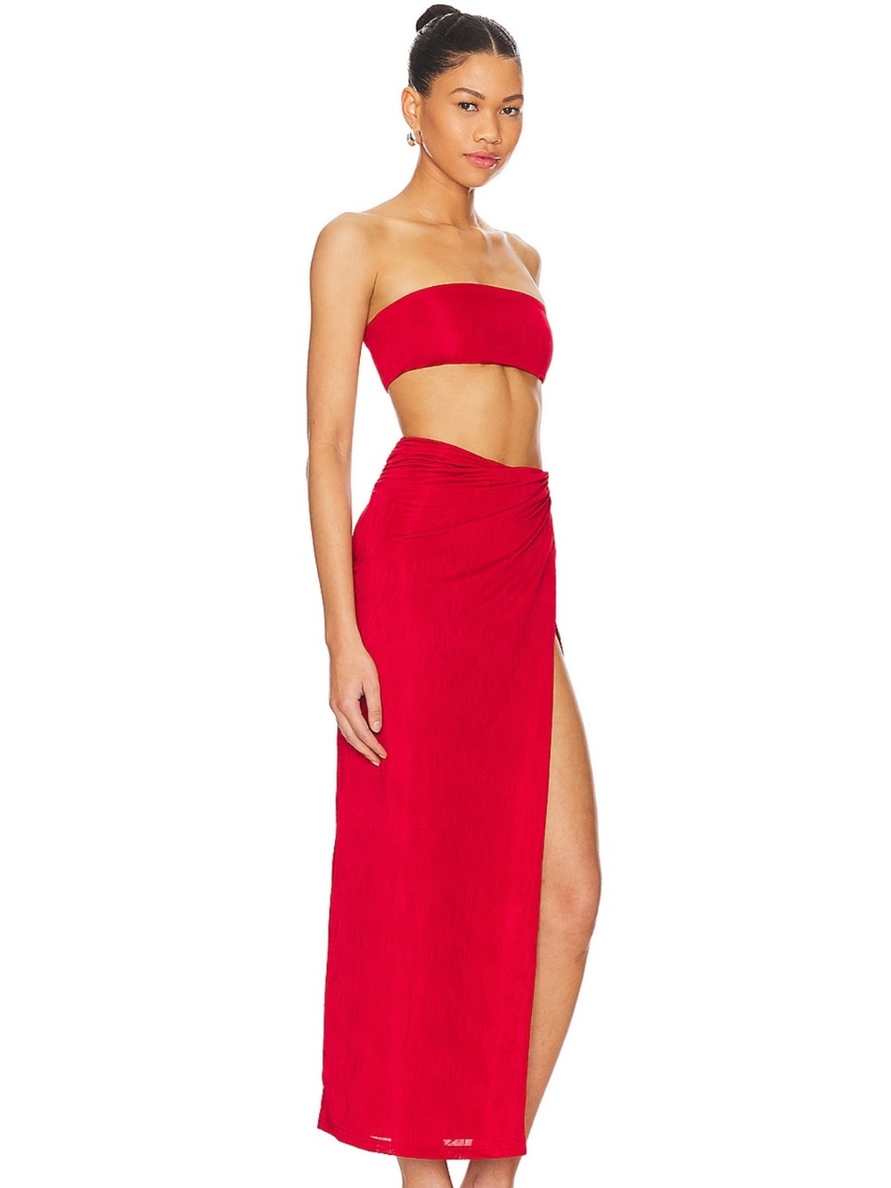 Revolve - Superdown - Karolyna Wrap Maxi Skirt in Red - Picture 2 of 8